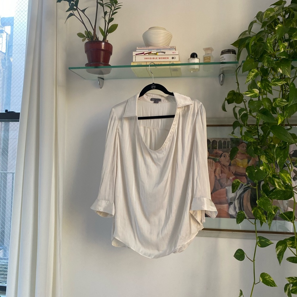 Vince cowl neck satin blouse